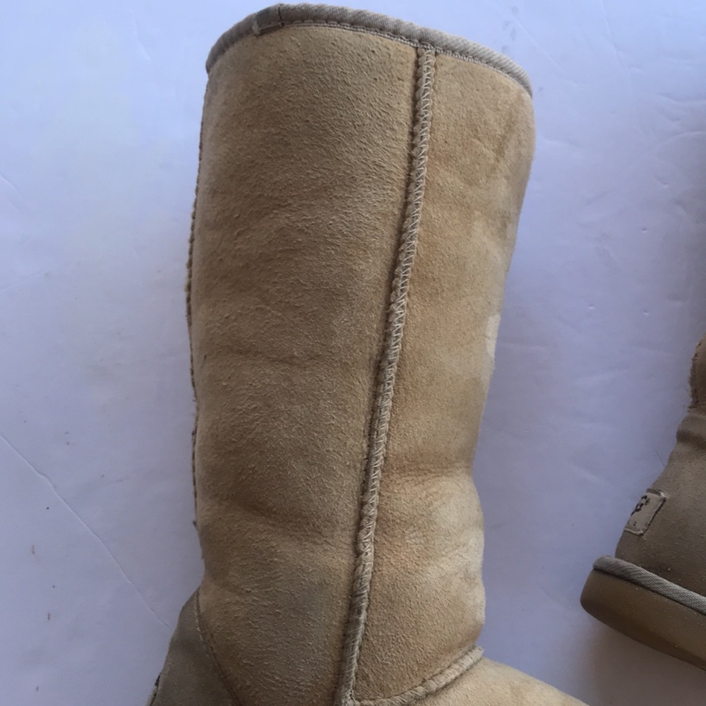 UGG Classic Tall Suede Sherpa Rare Vintage Y2k Sand 6 High Warm Boots Knee Cute - Picture 10 of 17